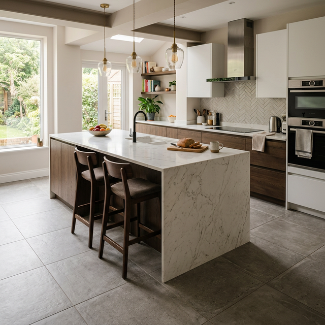Modern kitchen with tiles