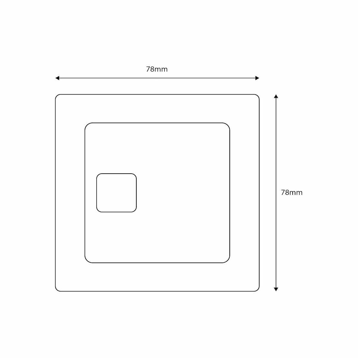 Square Chrome Dual Flush Button