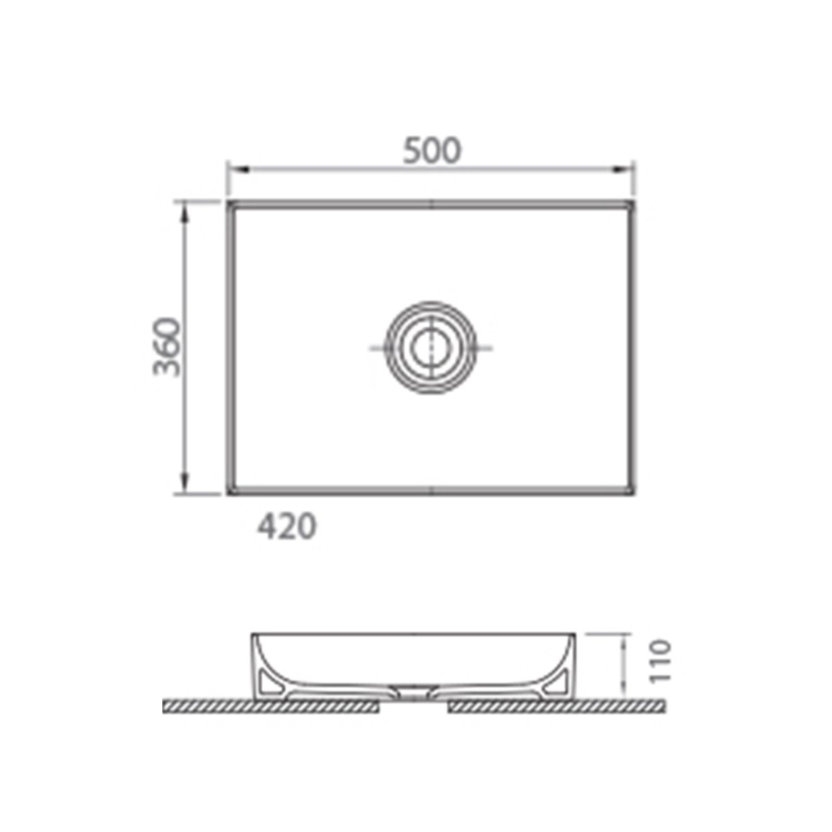 Stance 500mm Countertop Basin