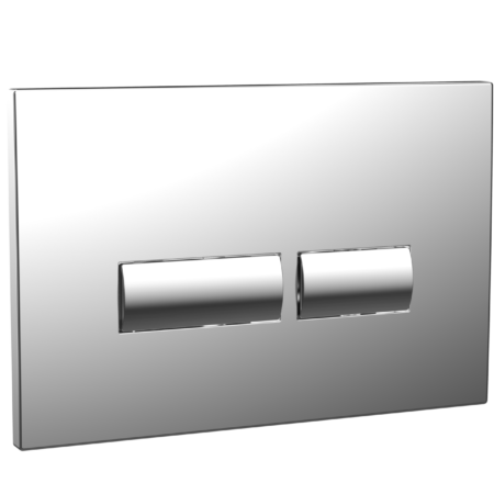Square Chrome Dual Flush Button
