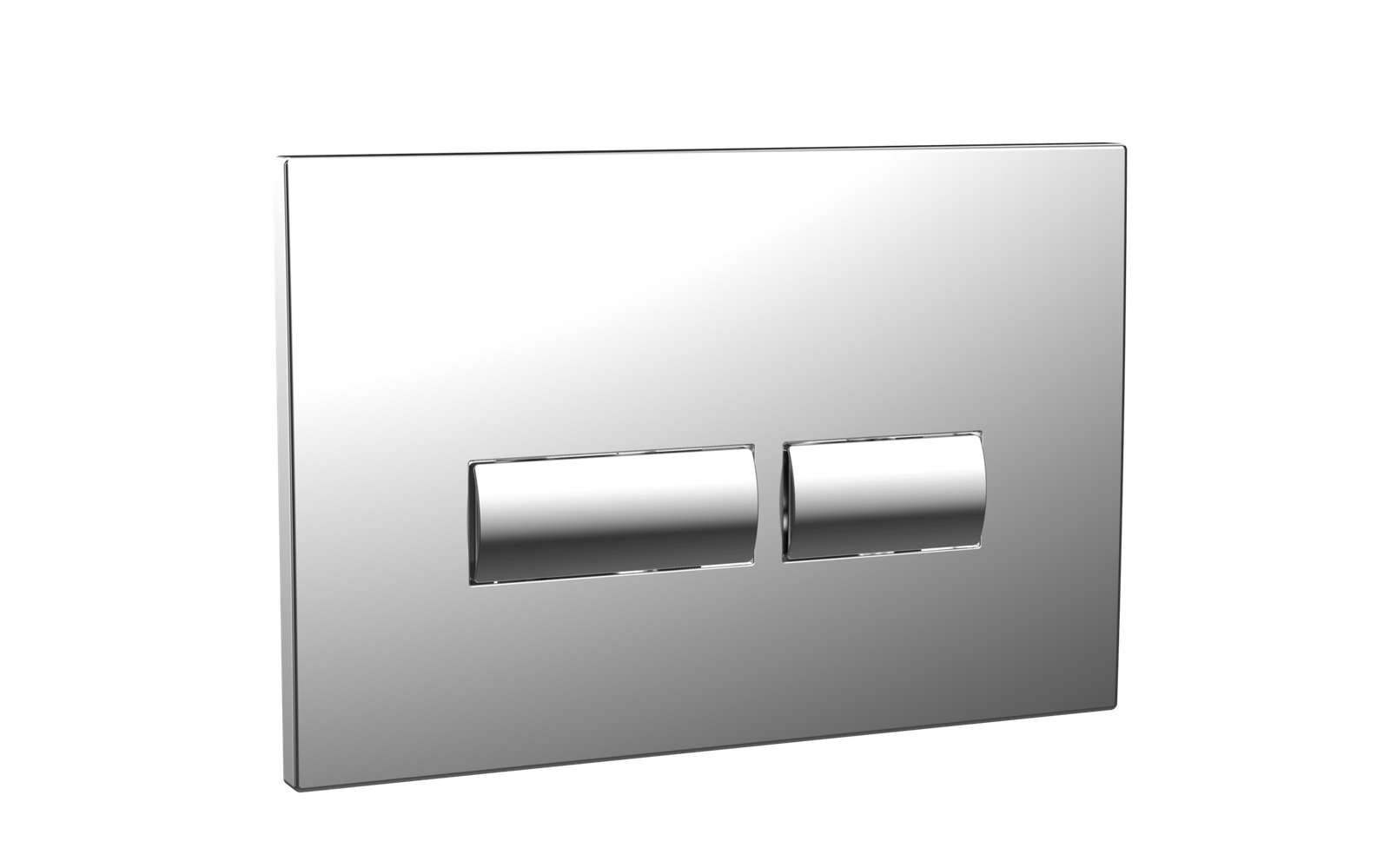 Square Chrome Dual Flush Button