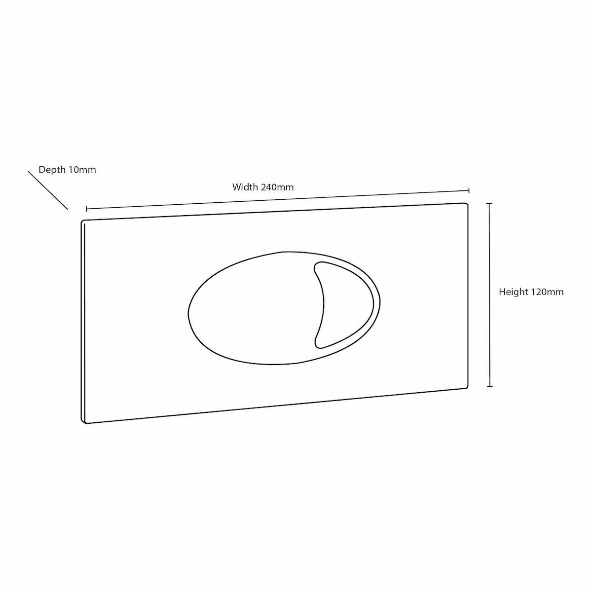 Large Chrome Dual Flush Plate