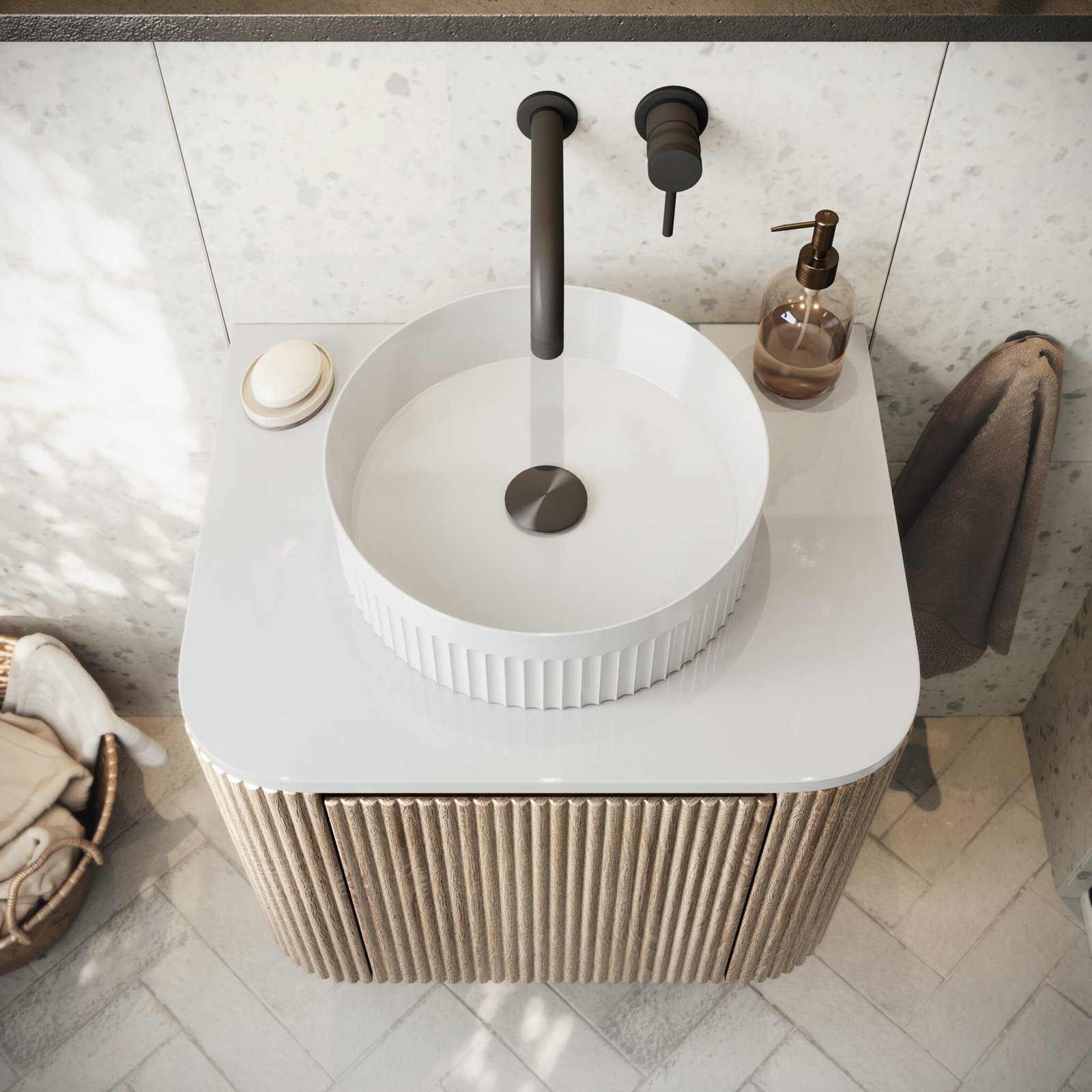 Fluted Round Basin