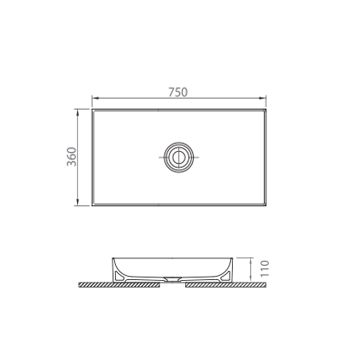 Stance 750mm Countertop Basin