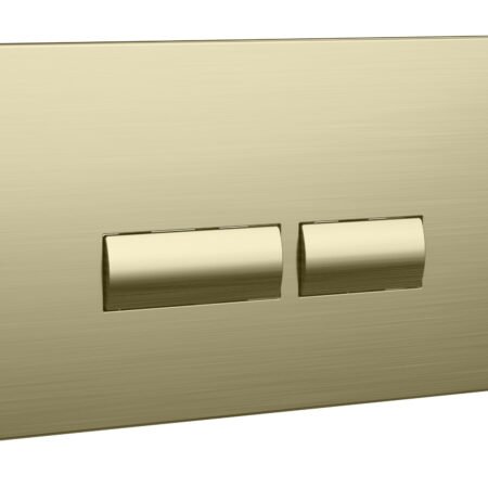 Square Brushed Brass Dual Flush Button