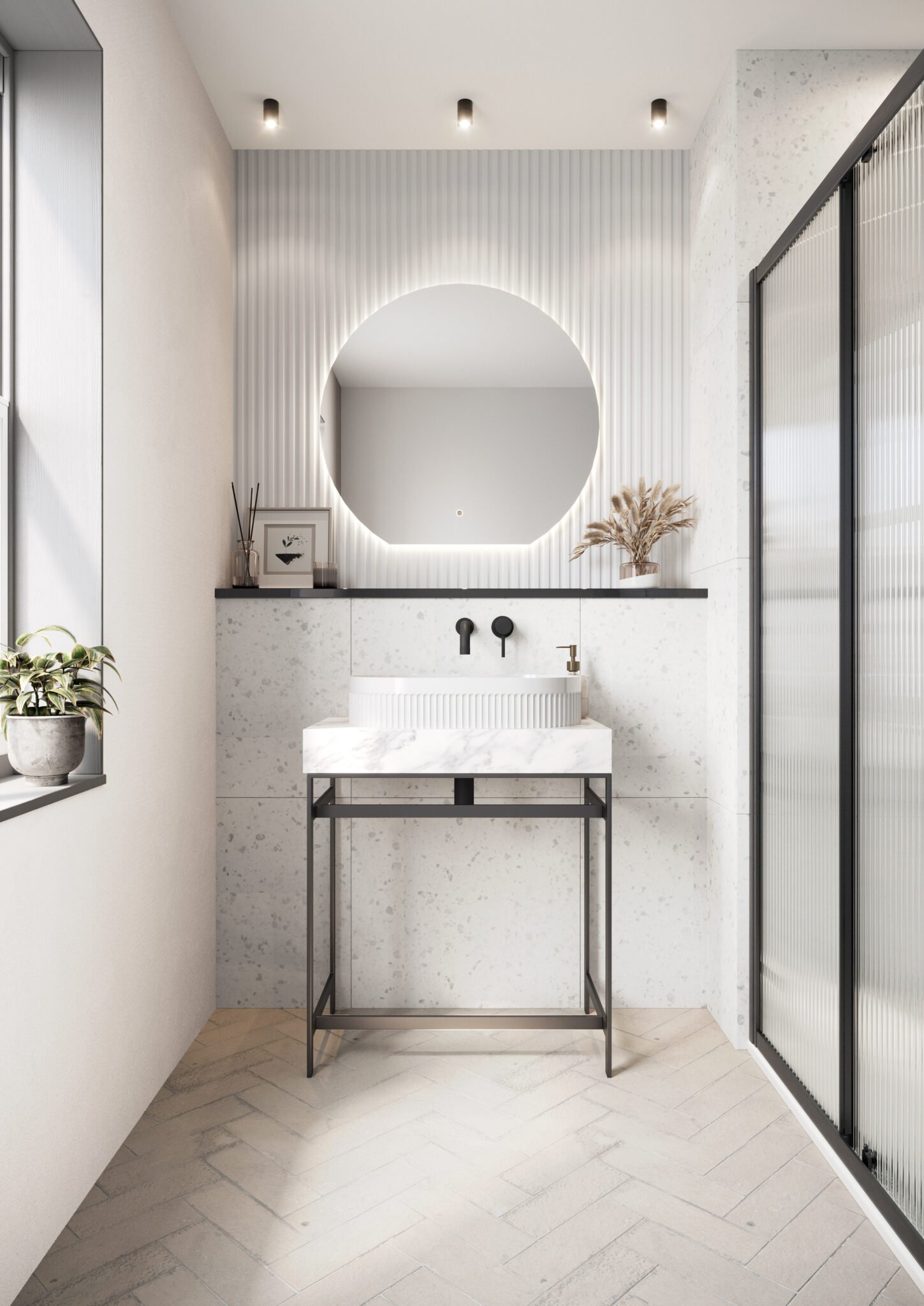 Fluted Oval Basin