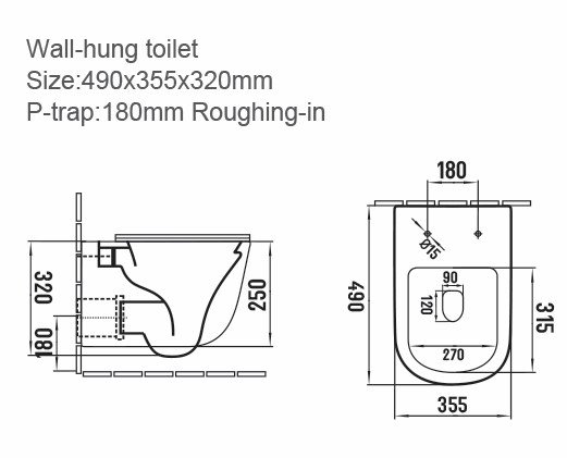 Riviera Round Wall Hung WC