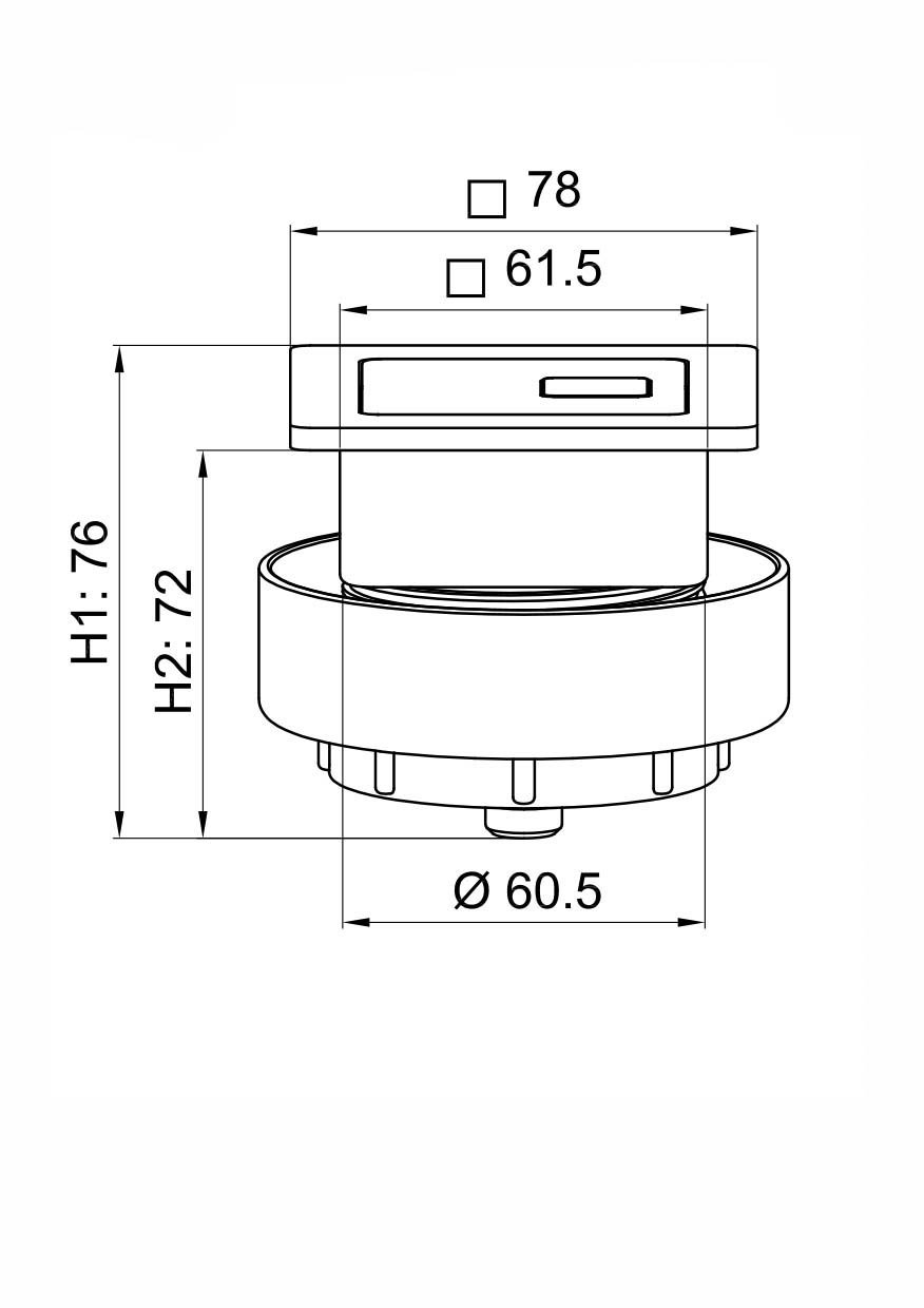 Square Brushed Bronze Dual Flush Button