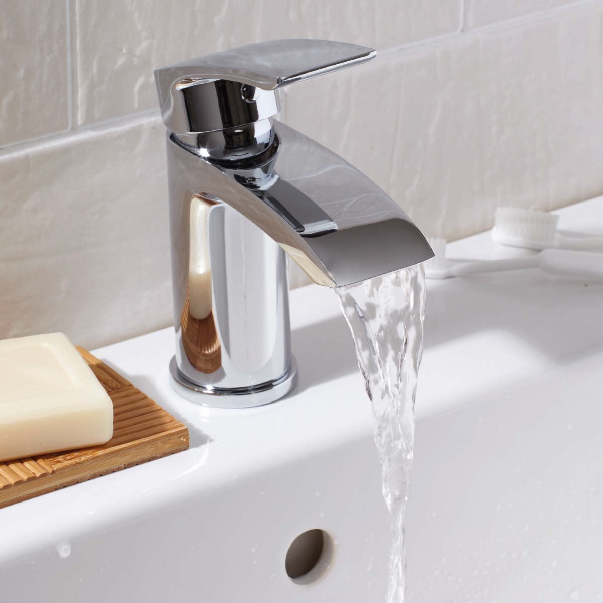 Belini Mono Basin Mixer with Push Waste