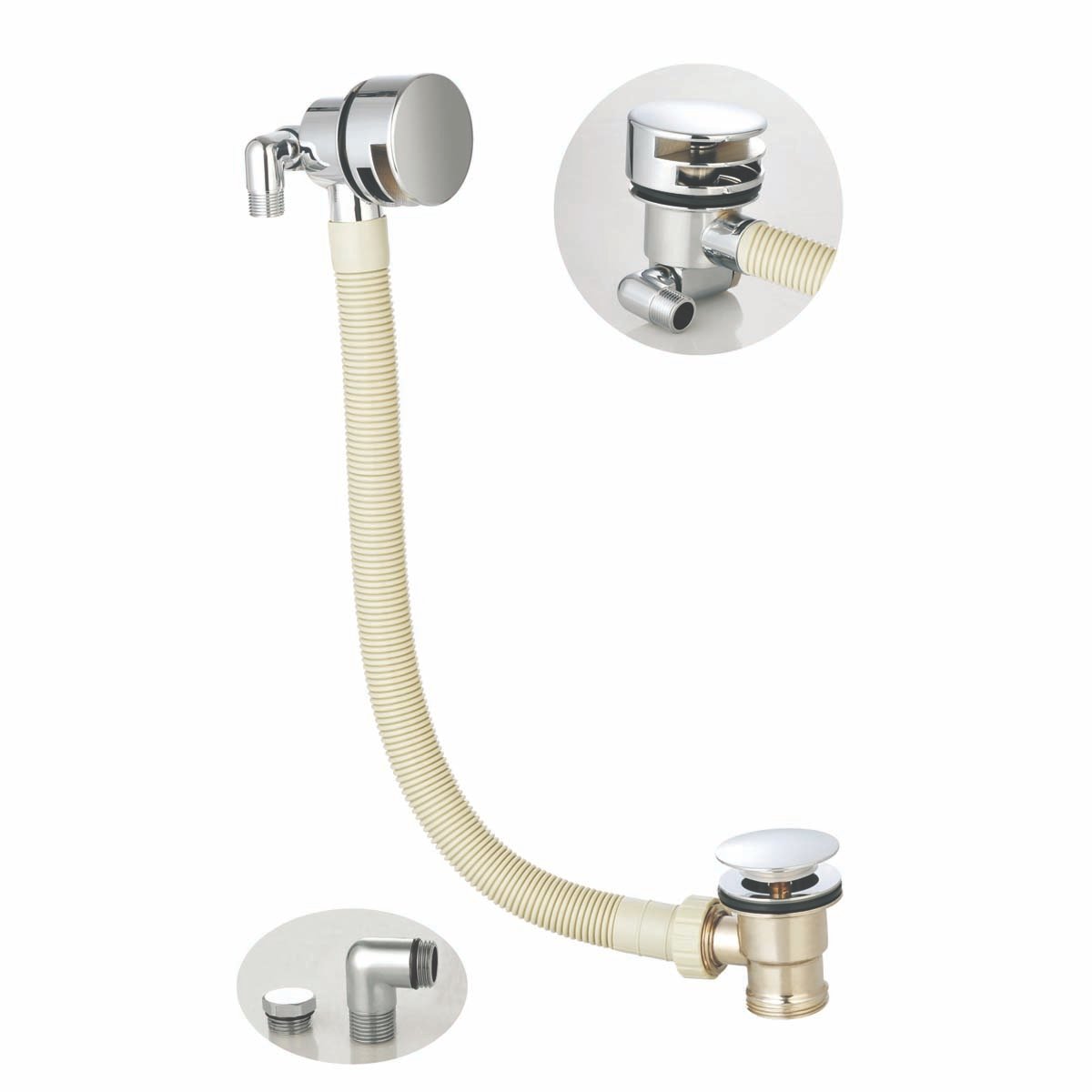 Round Bath Filler with Sprung Waste and Overflow