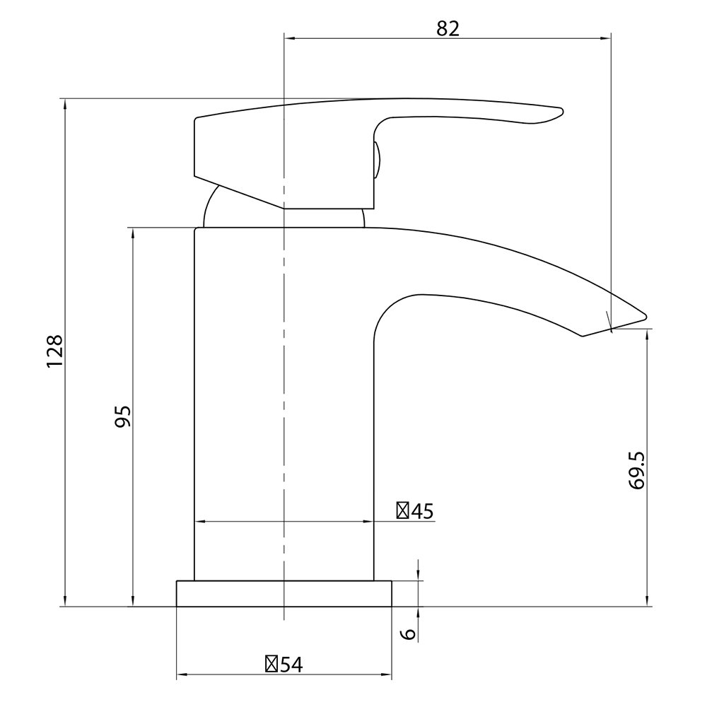 Belini Black Mono Basin Mixer