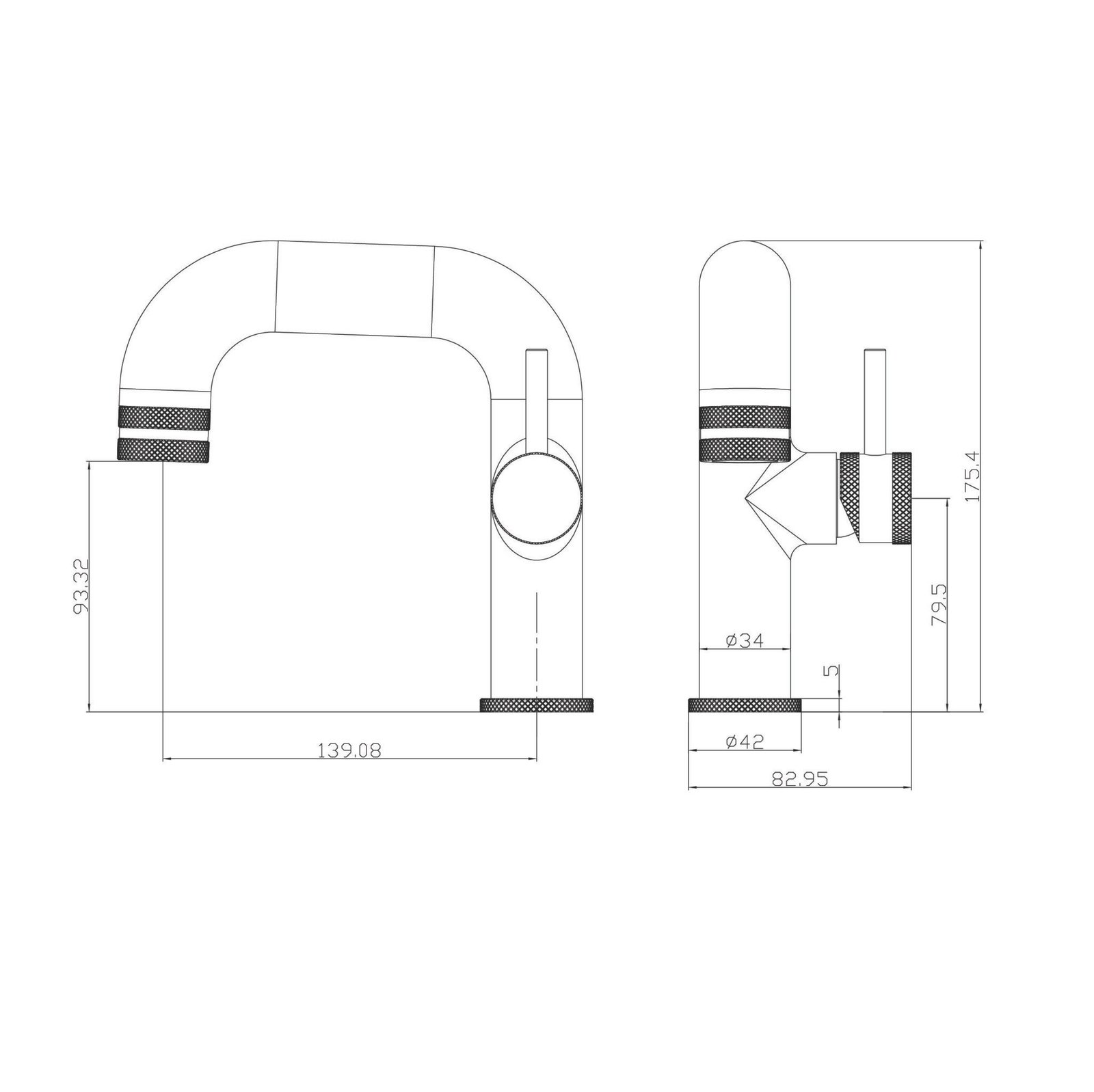 Core Side Lever Basin Mono Brushed Bronze