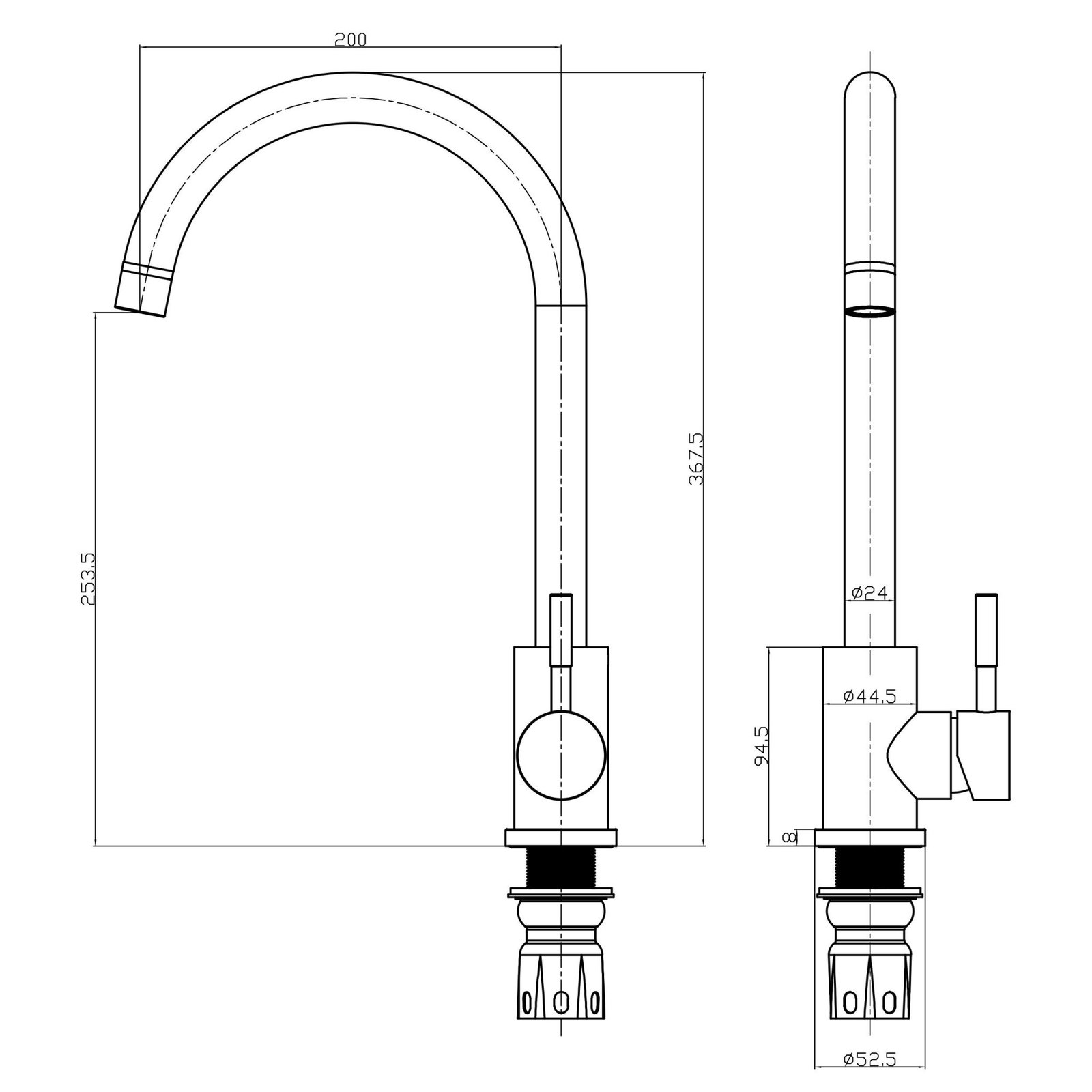 Manhattan Chrome Kitchen Mixer Tap
