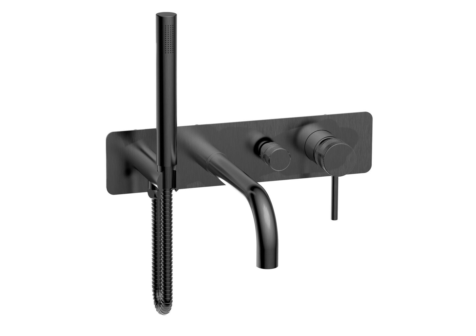 Wall Mounted Bath Shower Mixer & Handset Gunmetal