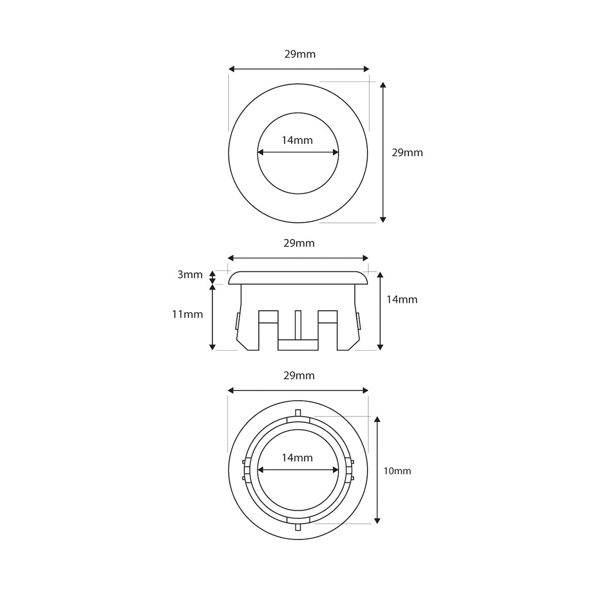 Brass Round Overflow Insert