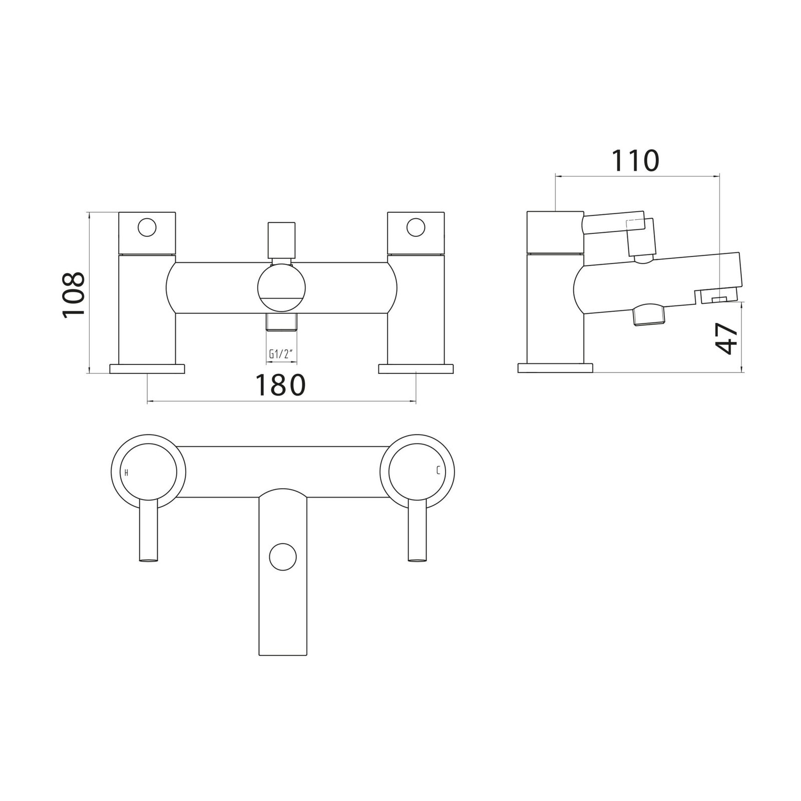 Premier Bath Shower Mixer with shower kit and wall bracket