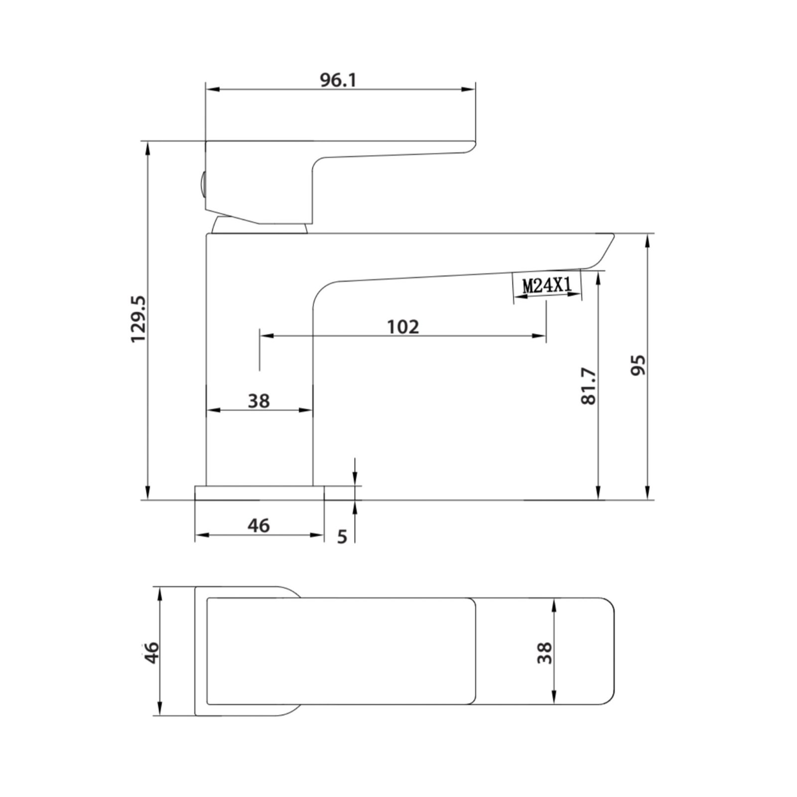 Matt Black Deck Mounted Bath Filler