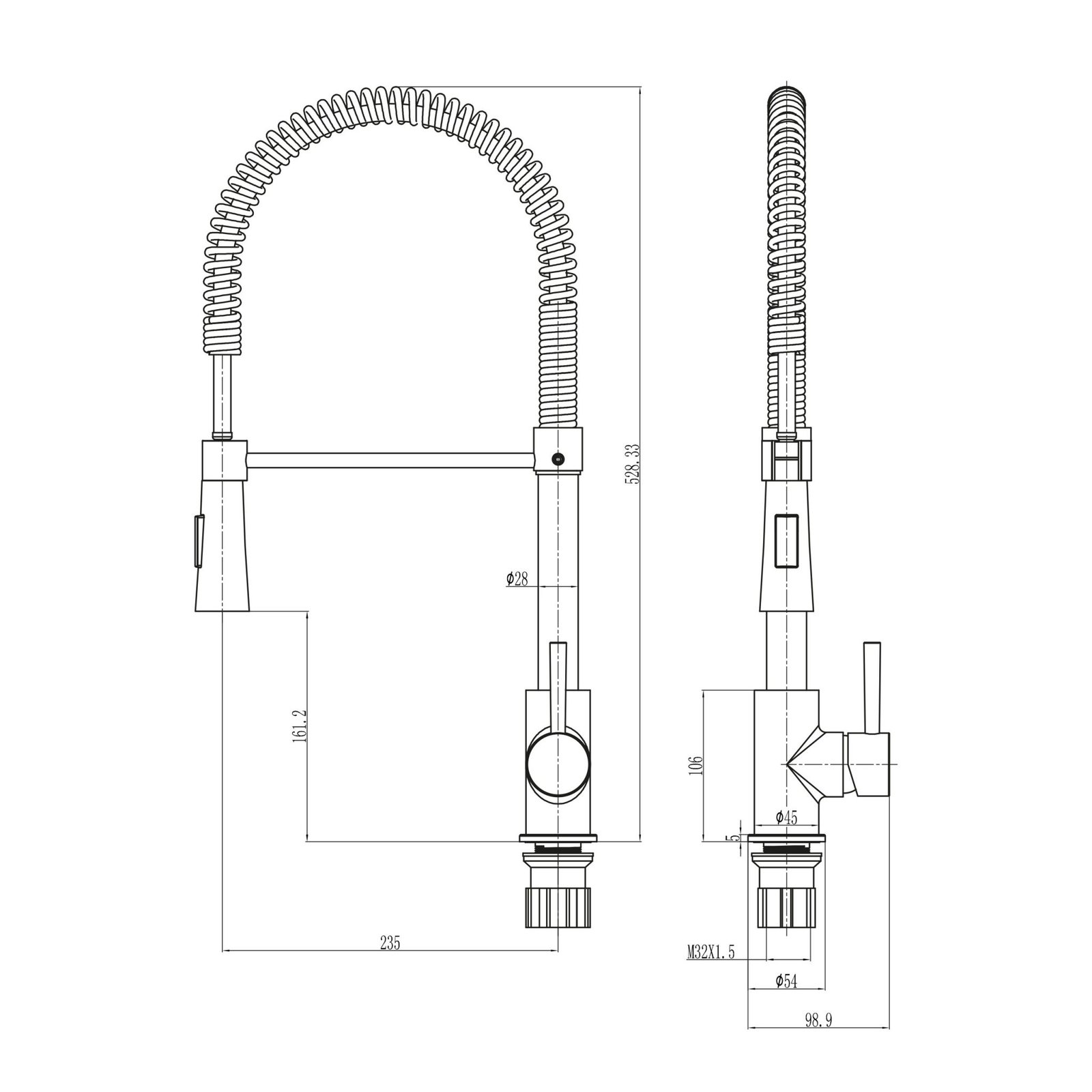 Tirare Kitchen Tap – Brushed Nickel