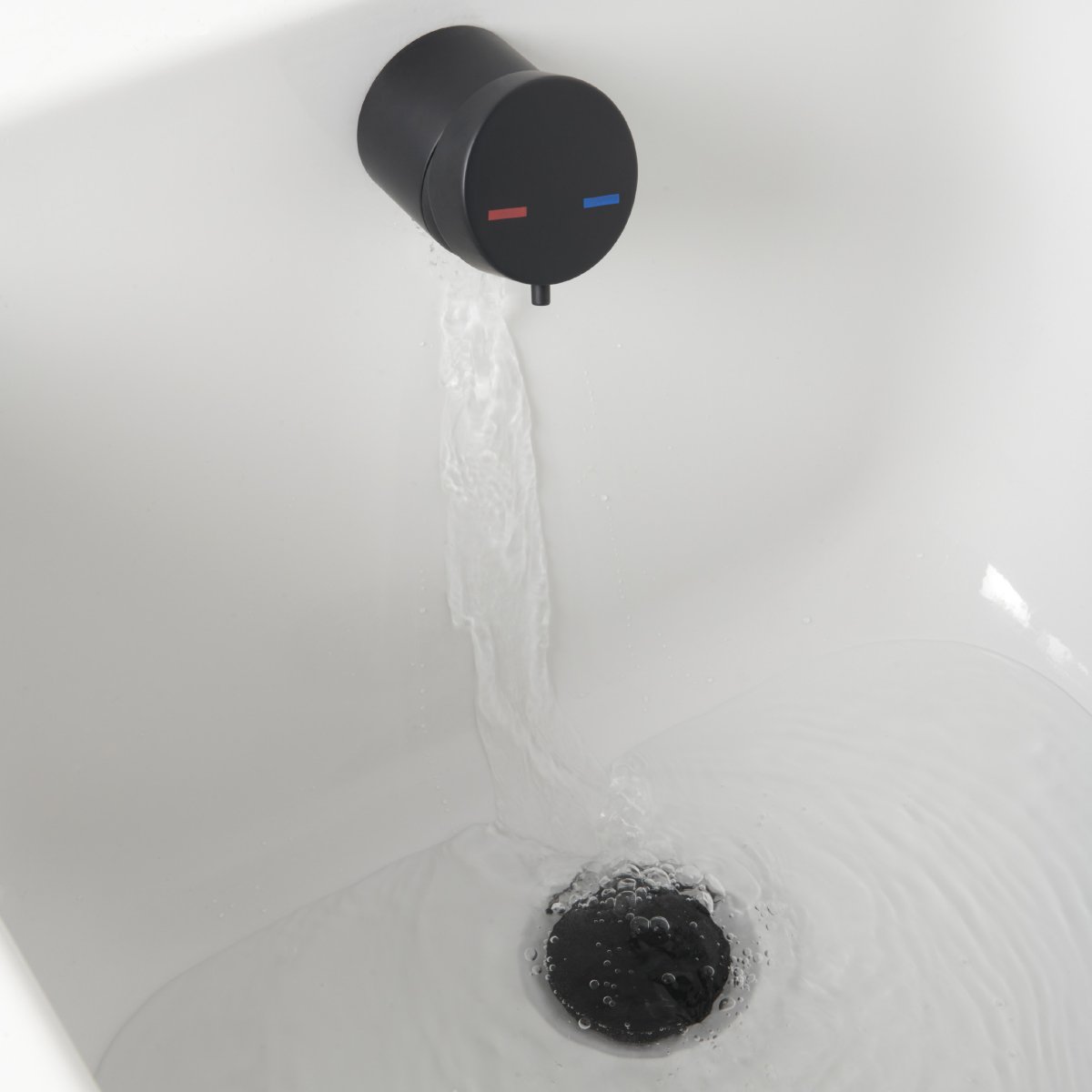 Bath Filler Overflow with Click Clack Waste Matte Black