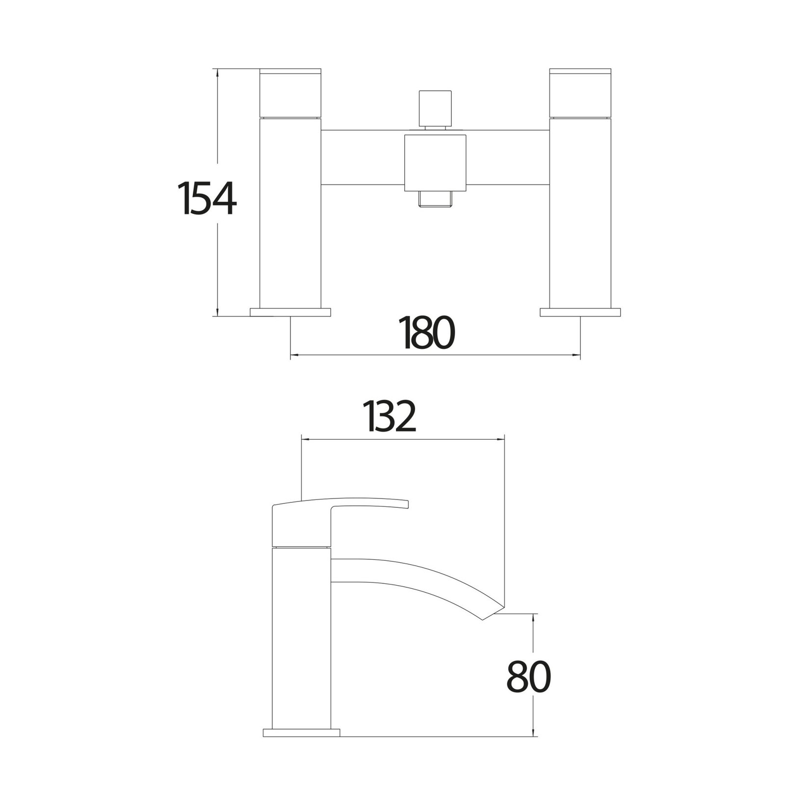 Descent Bath Shower Mixer with shower kit and wall bracket