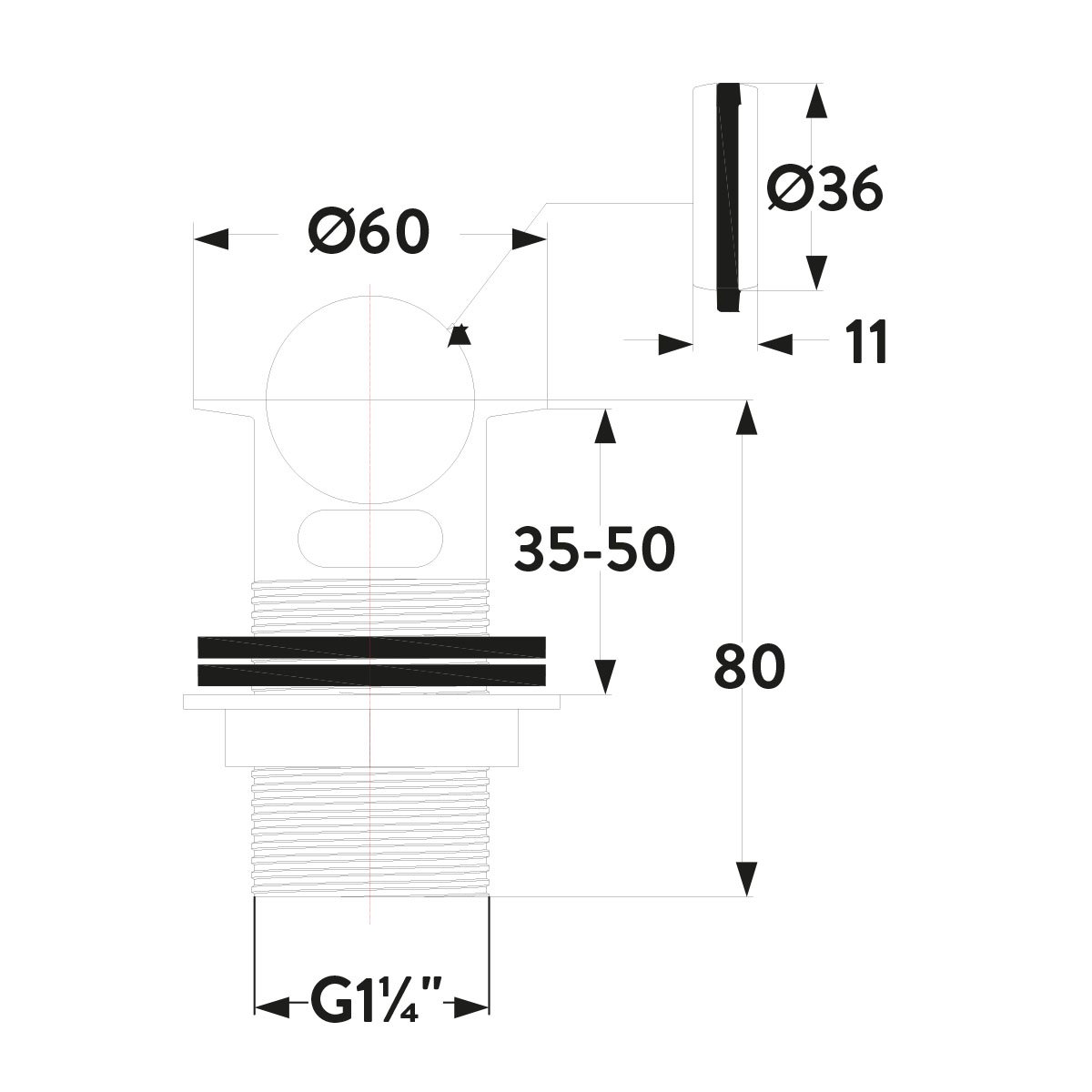 Swivel Top Slotted Basin Waste