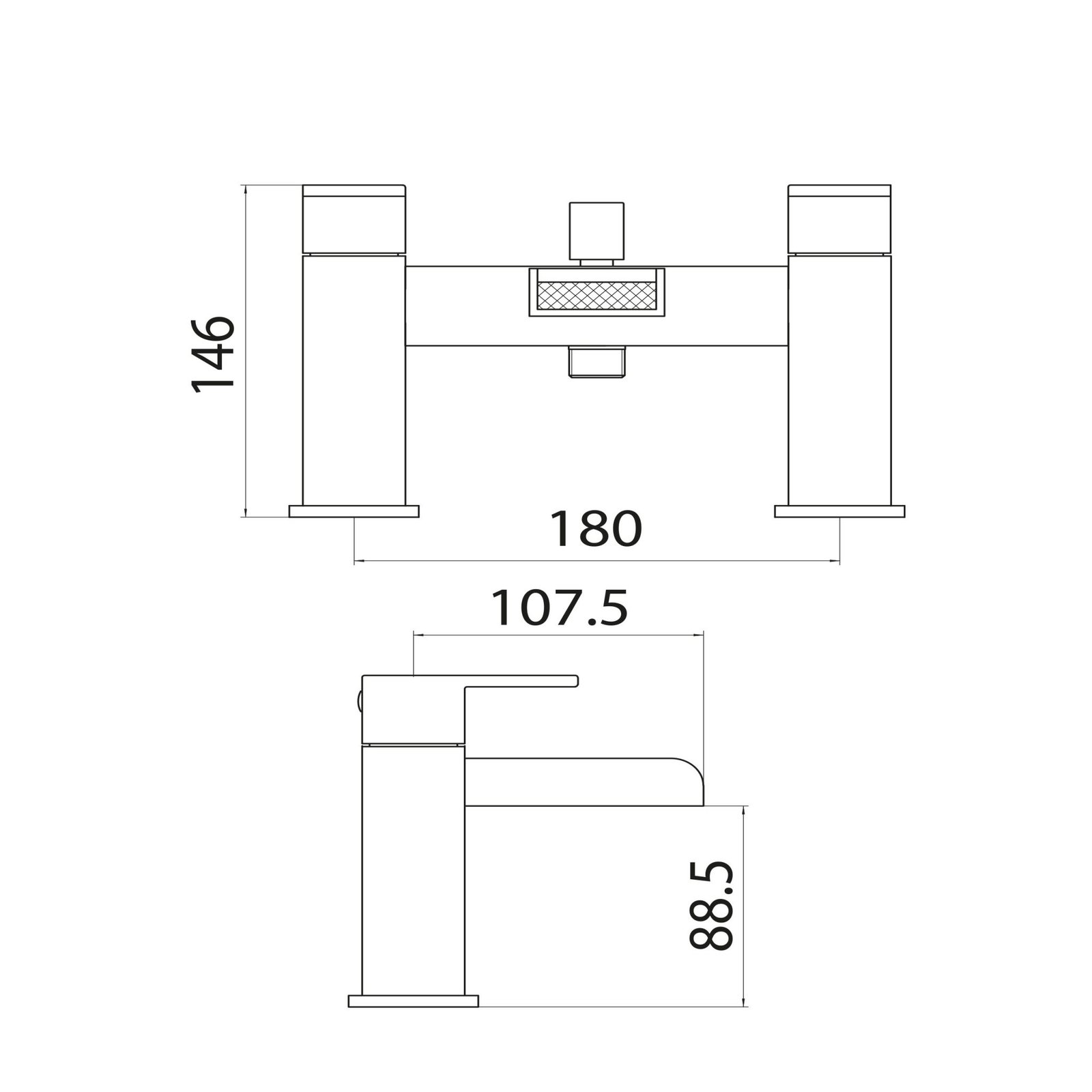 Victoria Bath Shower Mixer with shower kit and wall bracket