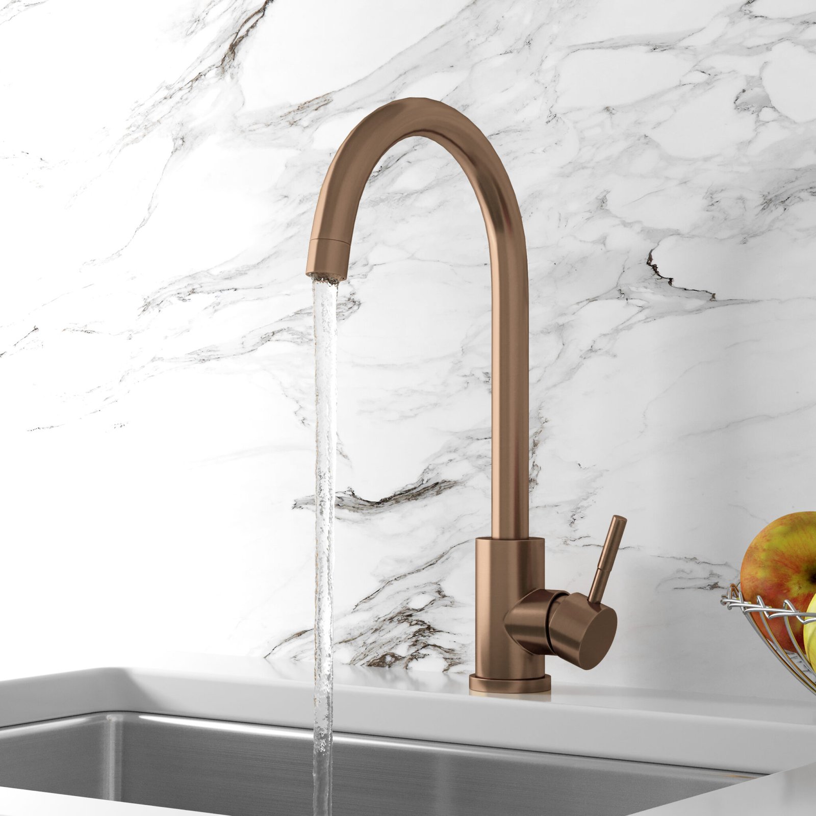 Manhattan Brushed Bronze Kitchen Mixer Tap