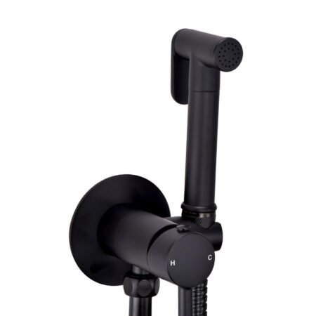 Douche Handset, Flexi, Holder and Outlet Elbow Black