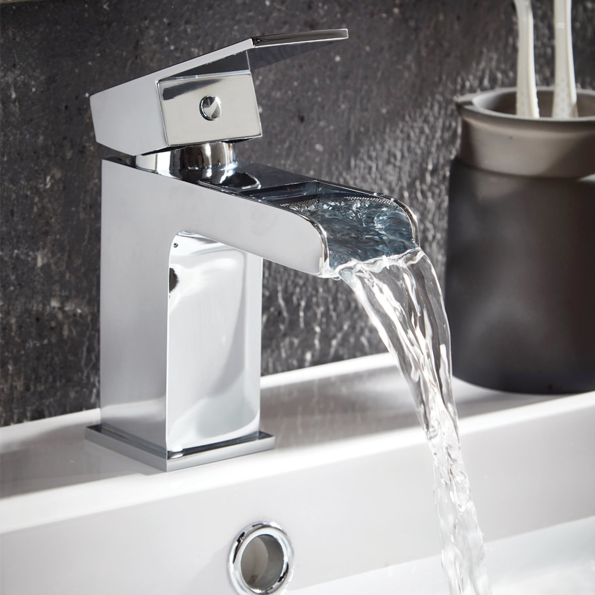 Victoria Mini Mono Basin Mixer with Push Waste