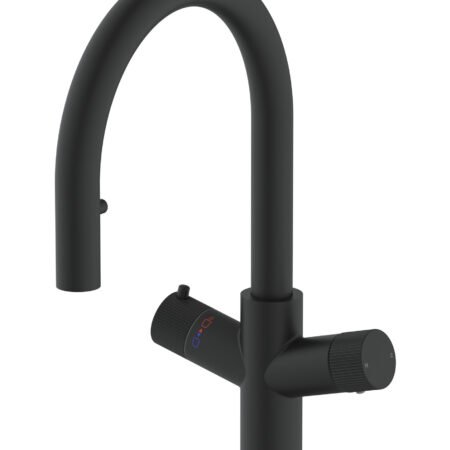 KoGE 4-in-1 Swan Pull Out Spout Hot Water Tap | Matte Black