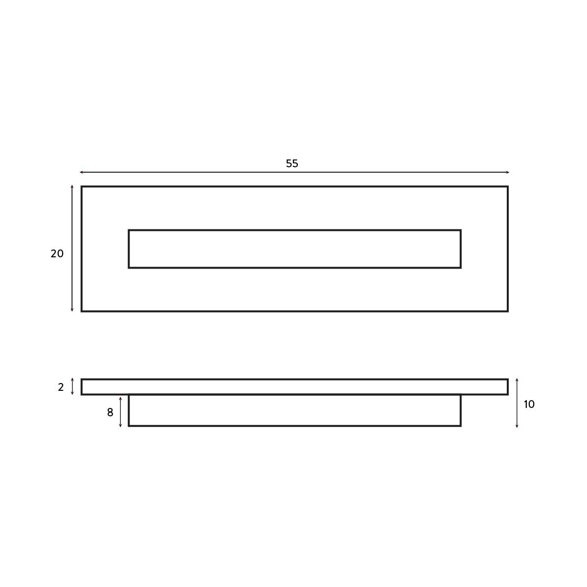 Gunmetal Rectangle Overflow Insert
