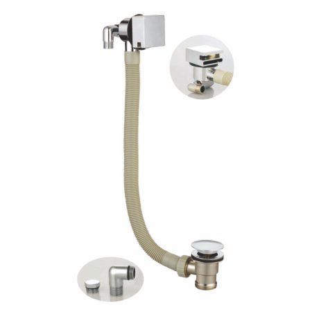 Square Bath Filler with Sprung Waste and Overflow