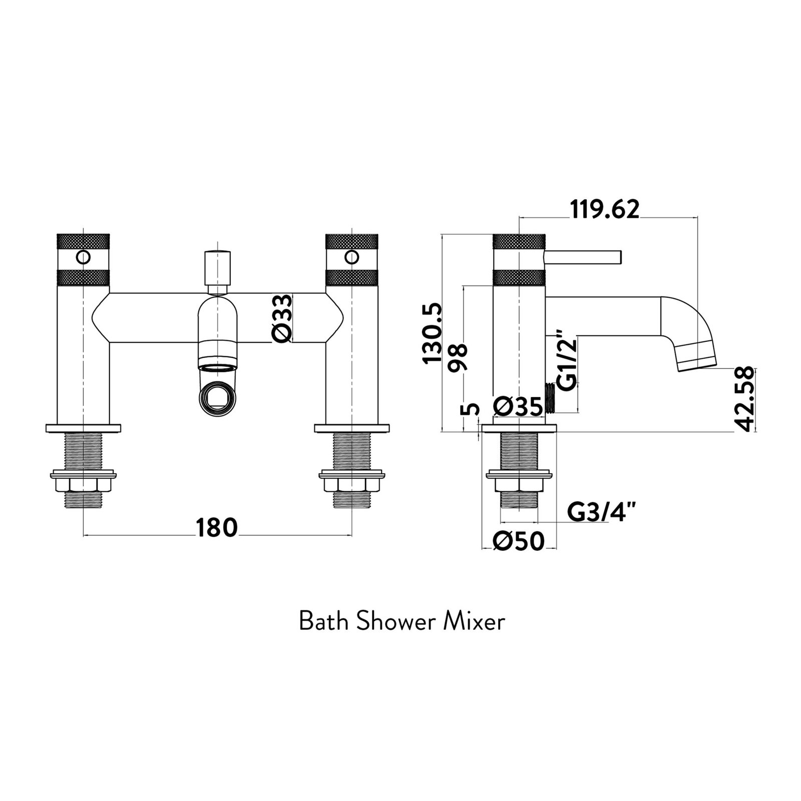 Core Bath Shower Mixer Brushed Brass