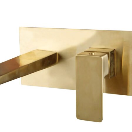 Muro Brushed Brass Wall Mounted Bath Mixer