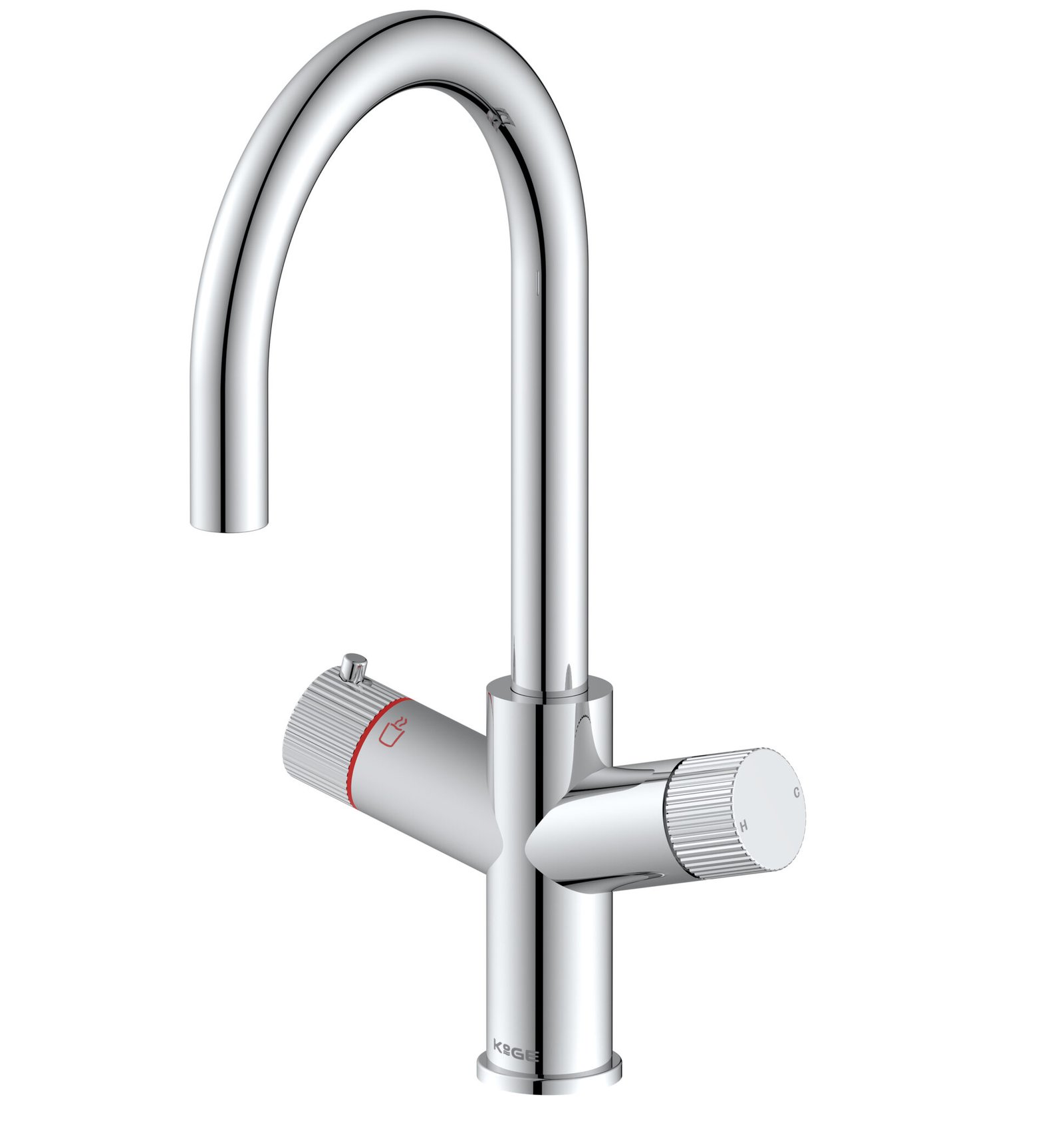 KoGE 3-in-1 Swan Spout Hot Water Tap | Chrome